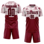 Maglia da calcio personalizzata Crimson Black Geometric Shapes Sublimation