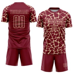 Maglia da calcio personalizzata Crimson Cream Abstract Network Splash Sublimazione Uniforme da calcio