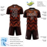 Maglia da calcio personalizzata con stampa a sublimazione marrone arancione-bianca