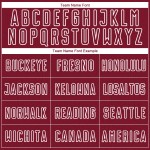 Maglia da calcio personalizzata con stampa a sublimazione di forme geometriche bianche e cremisi