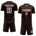 Maglia da calcio personalizzata marrone bianca con stampa a sublimazione