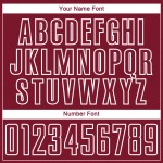 Maglia da calcio personalizzata con stampa a sublimazione di forme geometriche bianche e cremisi